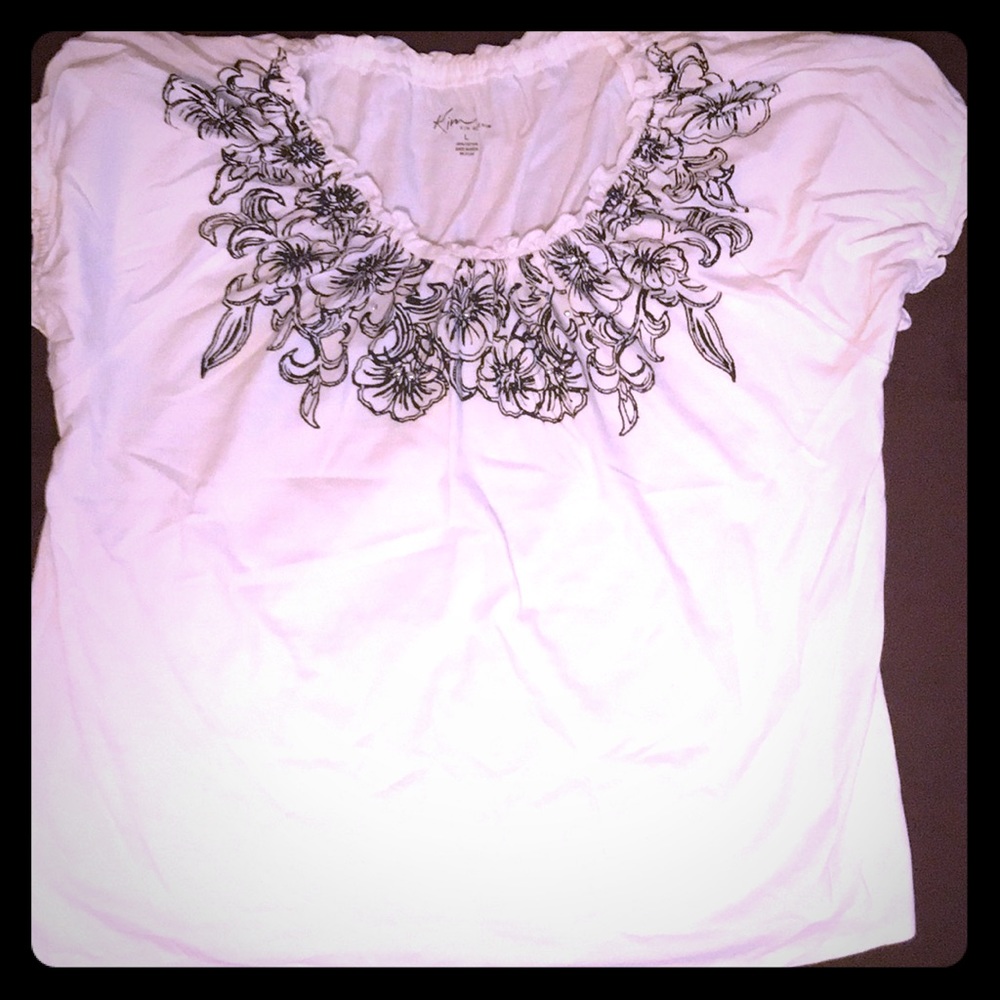 Black and white flowered shirt